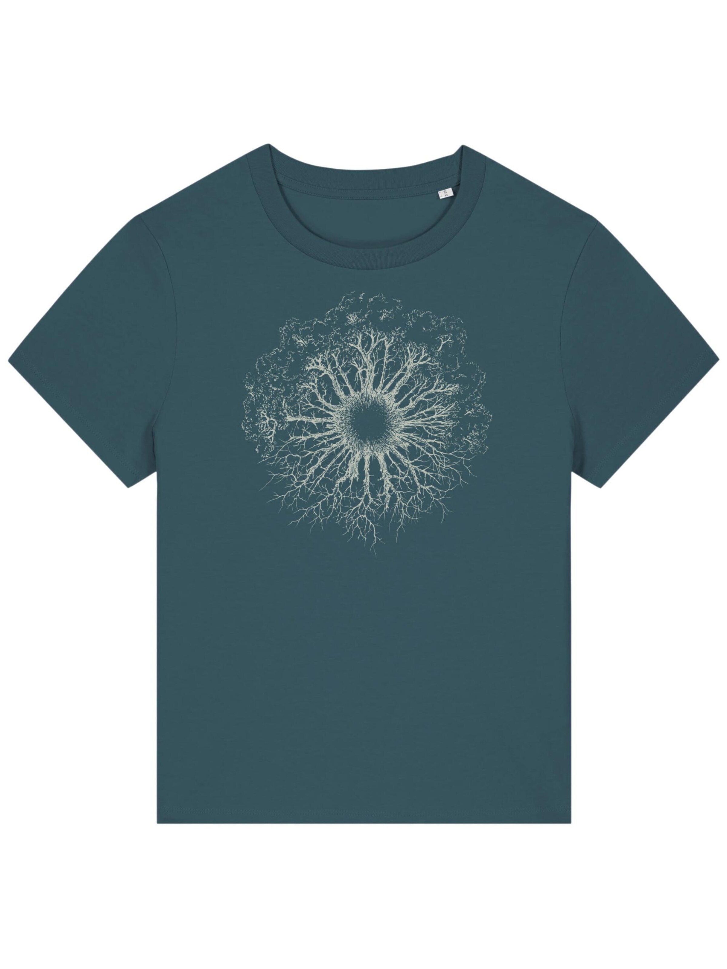 Life-Tree Shirt 'Fairwear Organic Stargazer WoodenIris'‌‌ in Blau: Vorderseite