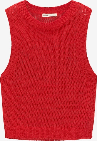 Tops en tricot Pull&Bear en rouge : devant