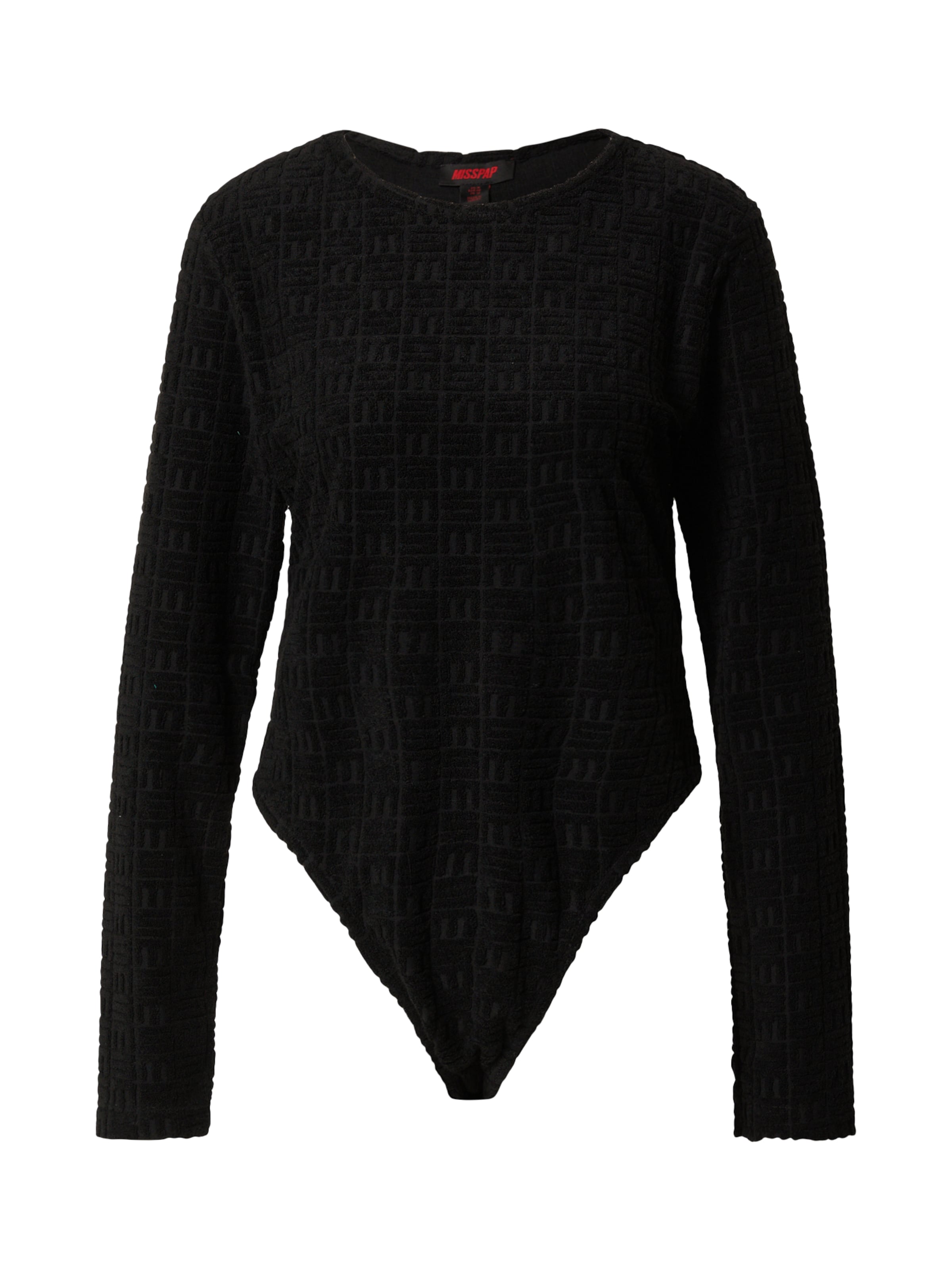 Misspap Shirt bodysuit in Black: front