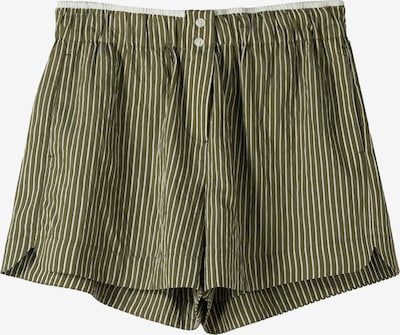 Bershka Pantalon en olive / noir / blanc, Vue avec produit