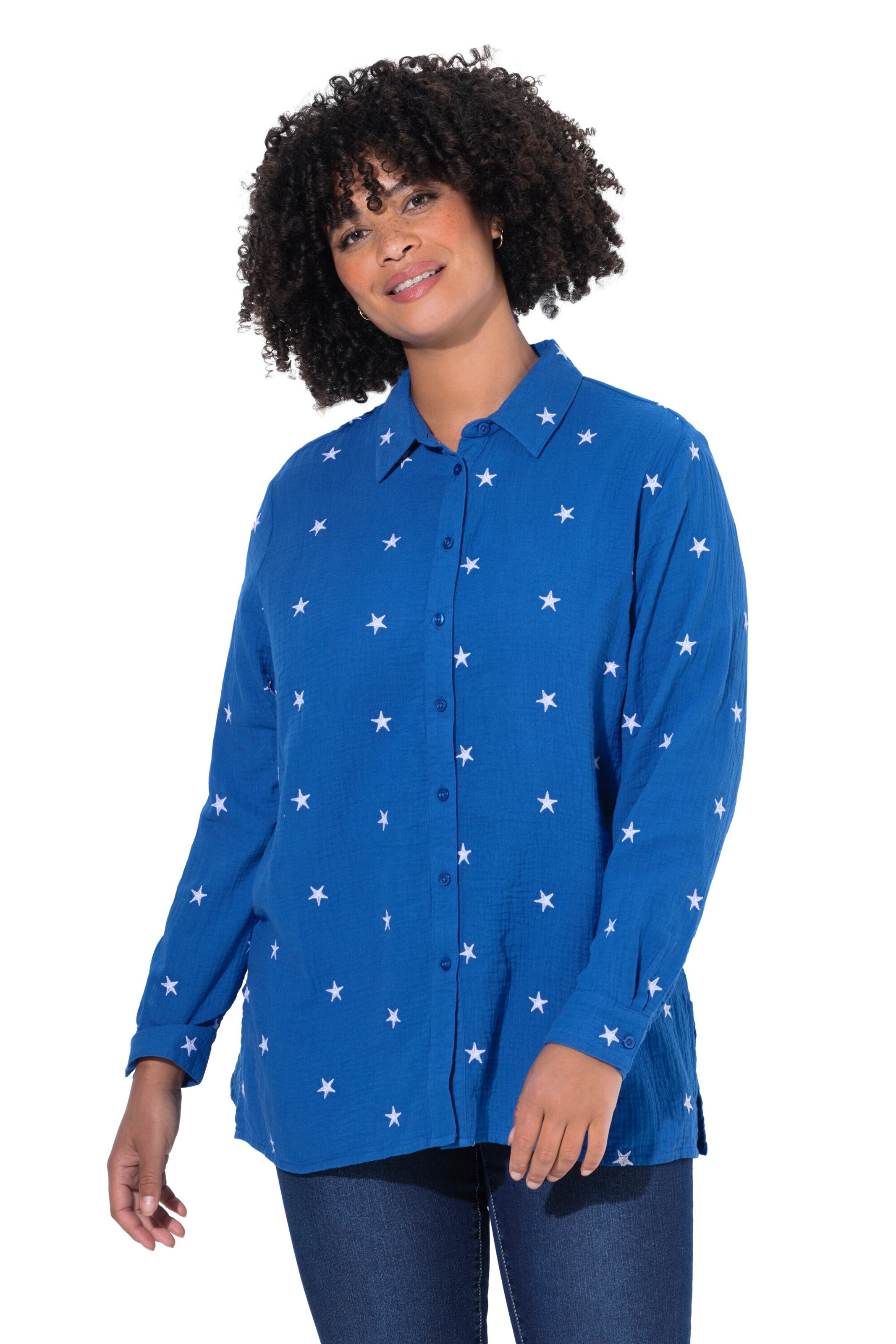 Angel of Style Hemdbluse in Blau: Vorderseite