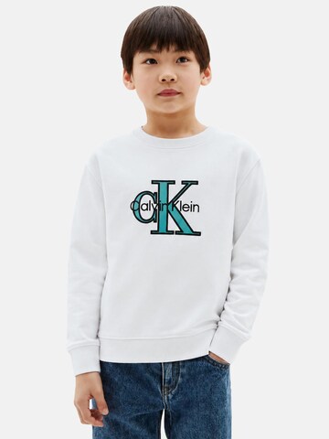 Sweat 'CALVIN KLEIN  JEANS kids TERRY MONOLOGO CN FELPA' Calvin Klein Kids en blanc