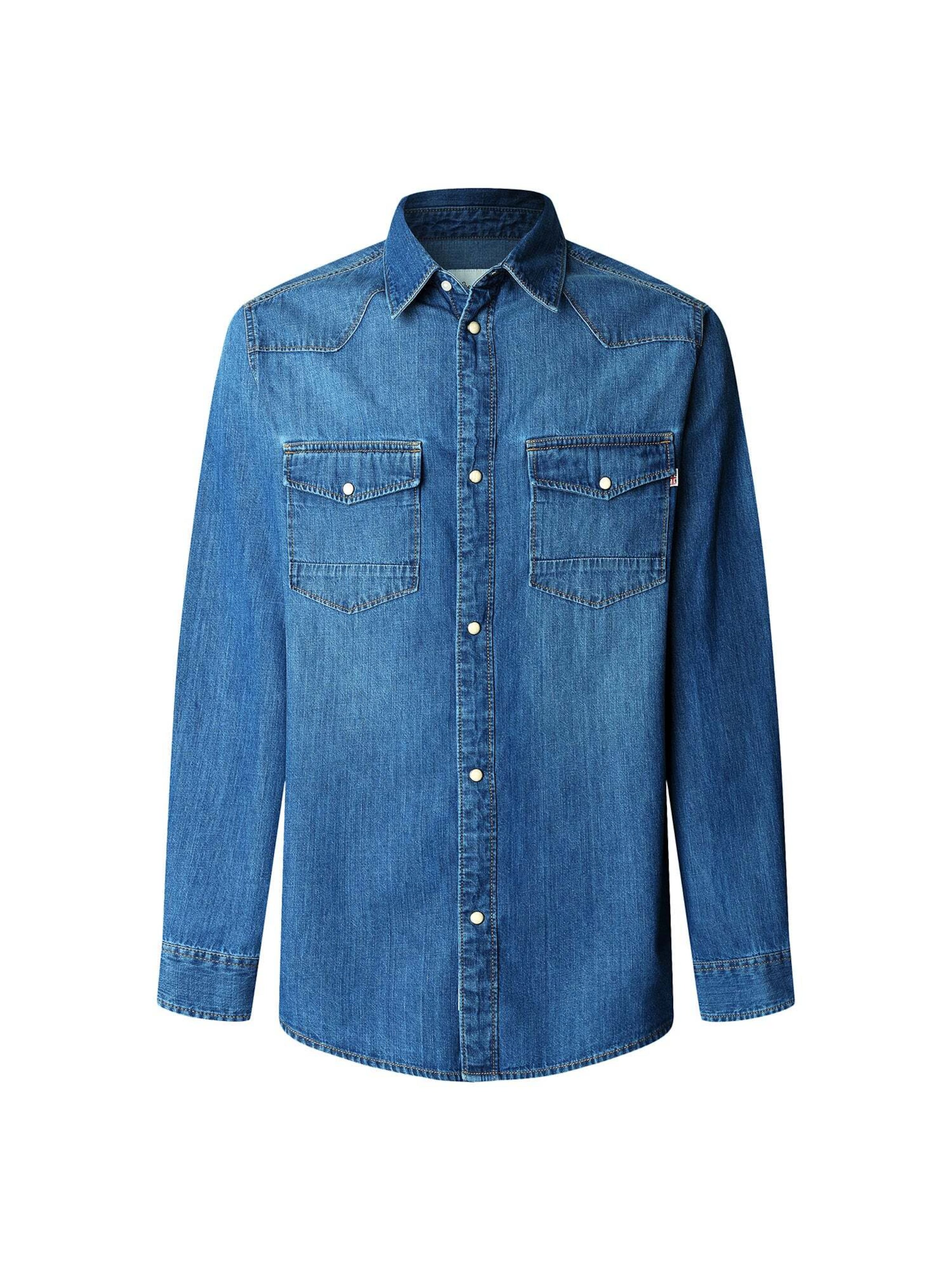 Pepe Jeans Regular fit Button Up Shirt in Blue: front