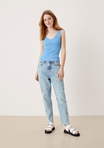 QS Gebreide top in Blauw