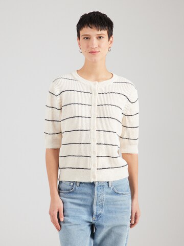 Cardigan 'SLWinta' SOAKED IN LUXURY en blanc : devant