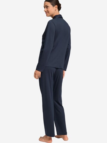 Hanro Pyjama 'Cotton Silk' in Blauw