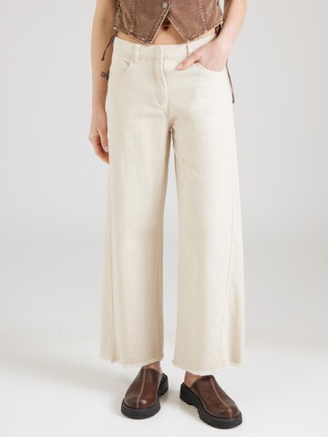 WEEKDAY Wide leg Trousers in White: front