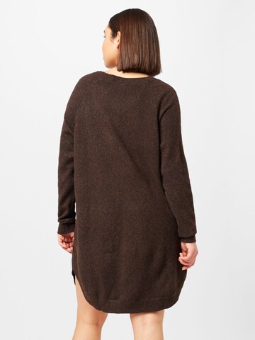 Zizzi Knitted dress 'SUNNY' in Brown