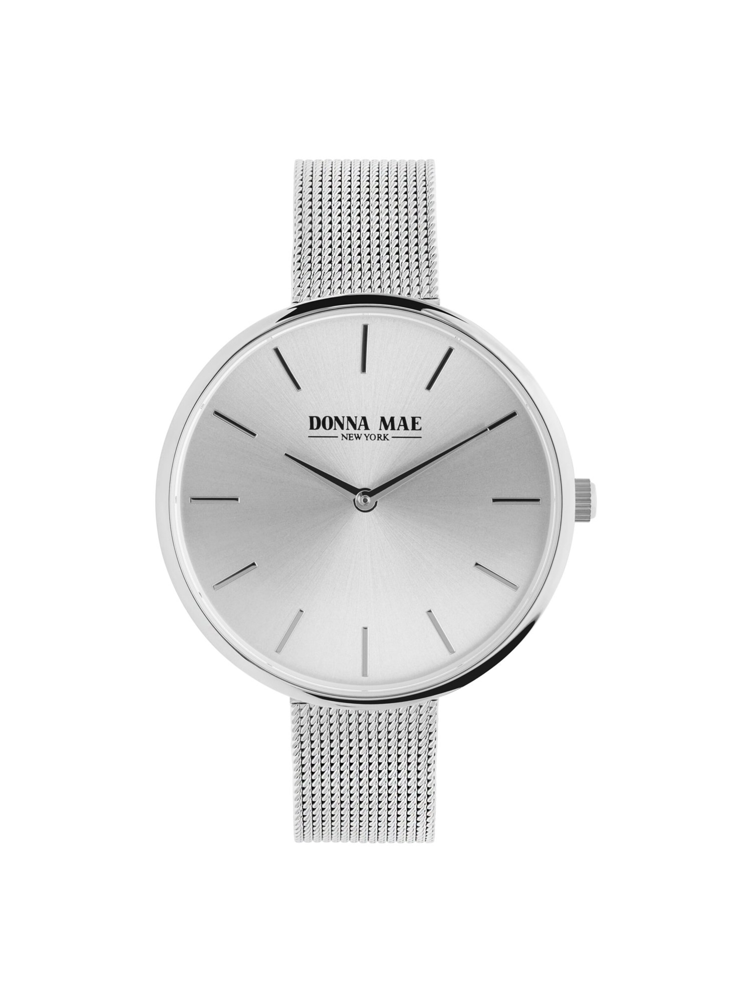 Lucardi Analog Watch 'Masche' in Silver: front