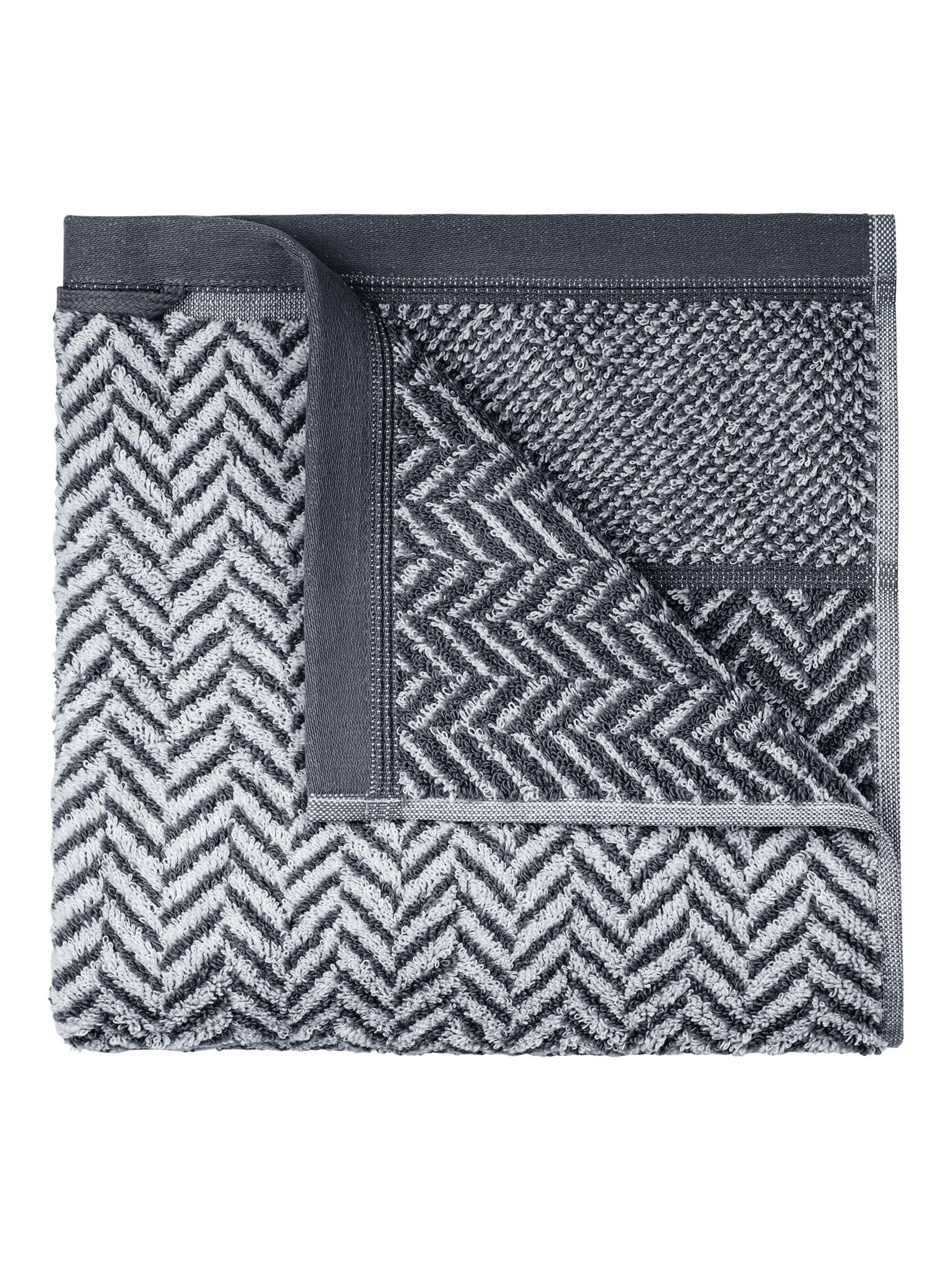 Herzbach home Handtuch Italian im 2er SET, Flächengewicht 500 gsm in Grau