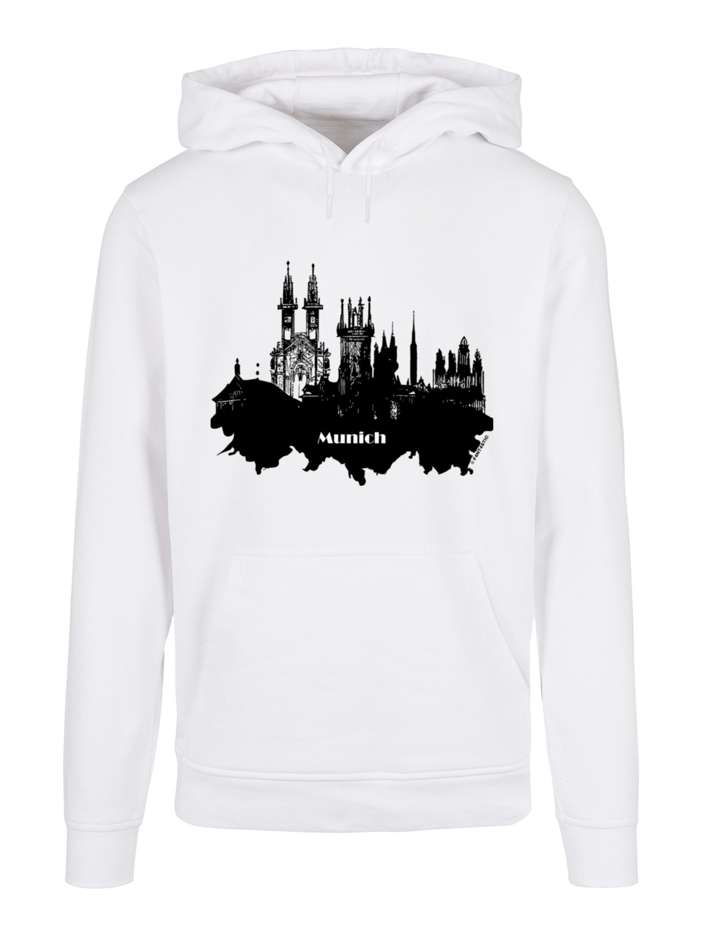 Sweat-shirt 'Cities Collection - Munich skyline' F4NT4STIC en blanc : devant
