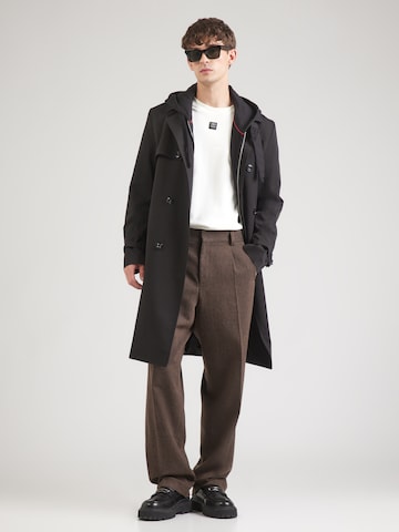 HUGO Regular Trousers with creases 'Flips' in Brown