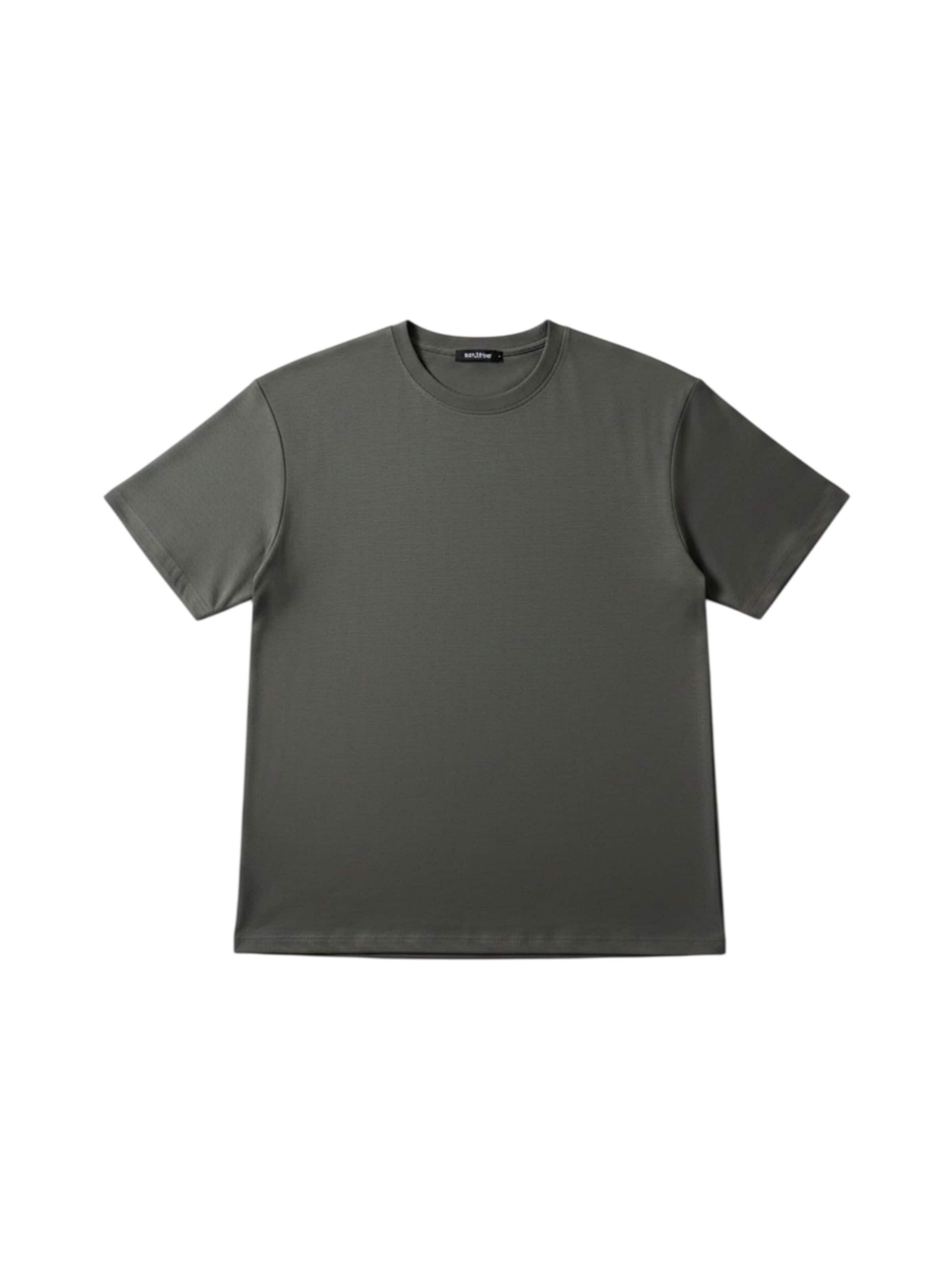 Kleidermafia Shirt 'Loose Fit Basic T-shirt - Khaki' in Groen: voorkant