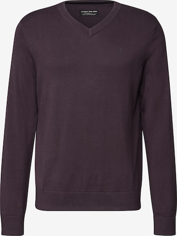 Street One MEN Strickpullover in Lila: Vorderseite
