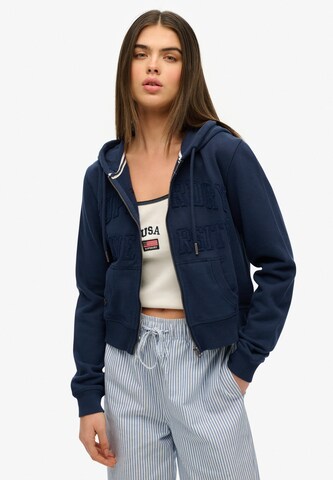 Superdry Sweat jacket in Blue: front