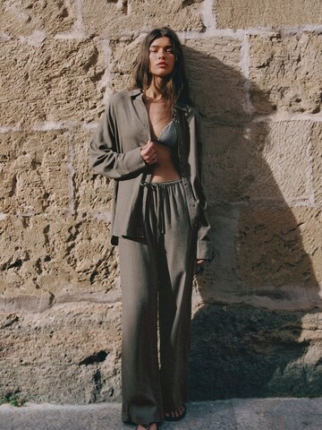 Pull&Bear Wide Leg Bukser i brun