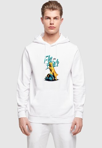ABSOLUTE CULT Sweatshirt 'Captain Marvel - Fly High' in Wit: voorkant