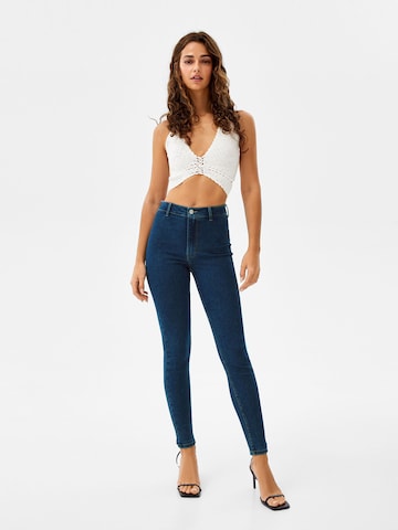 Bershka Skinny Jeggings in Blau