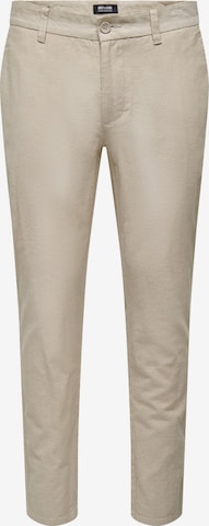 Regular Pantalon chino 'Mark' Only & Sons en beige : devant