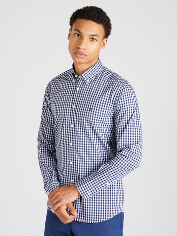 Hackett London Regular fit Button Up Shirt 'BIGGER GING' in Blue: front