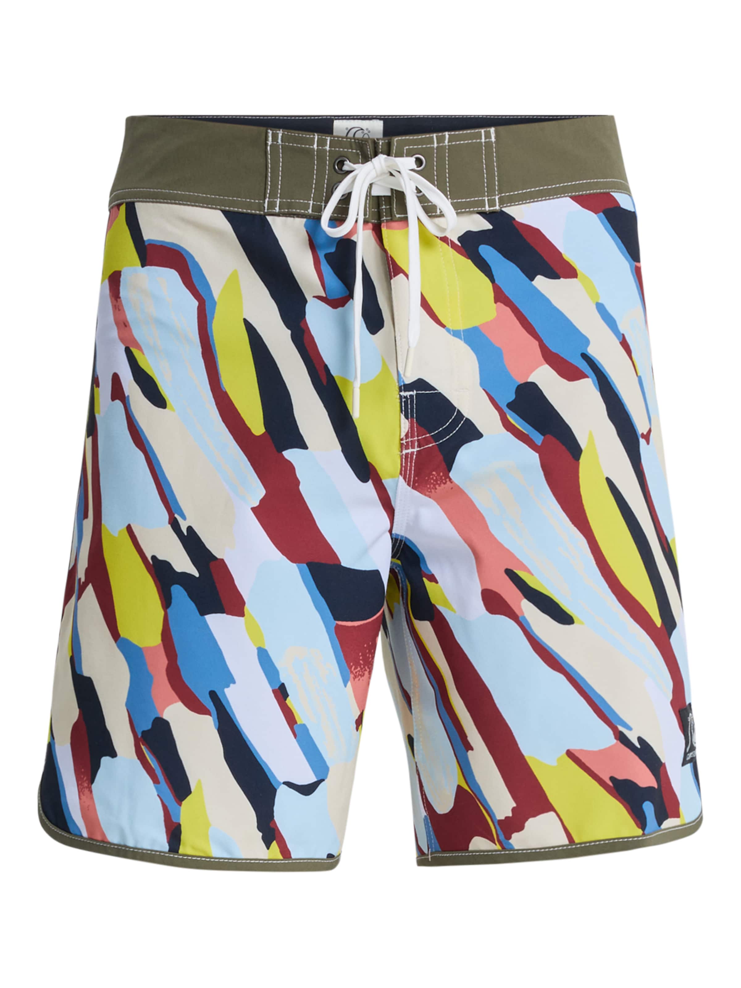 QUIKSILVER Boardshorts 'Original Scallop 18' in XXS in blau / himmelblau / neongrün / rot, Produktansicht