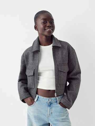 Bershka Between-season jacket in Grey: front