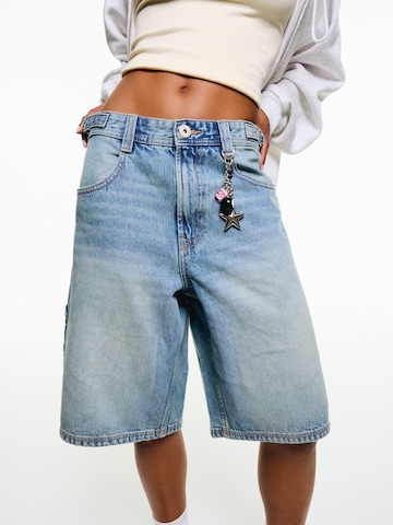 Wide Leg Jean Bershka en bleu : devant