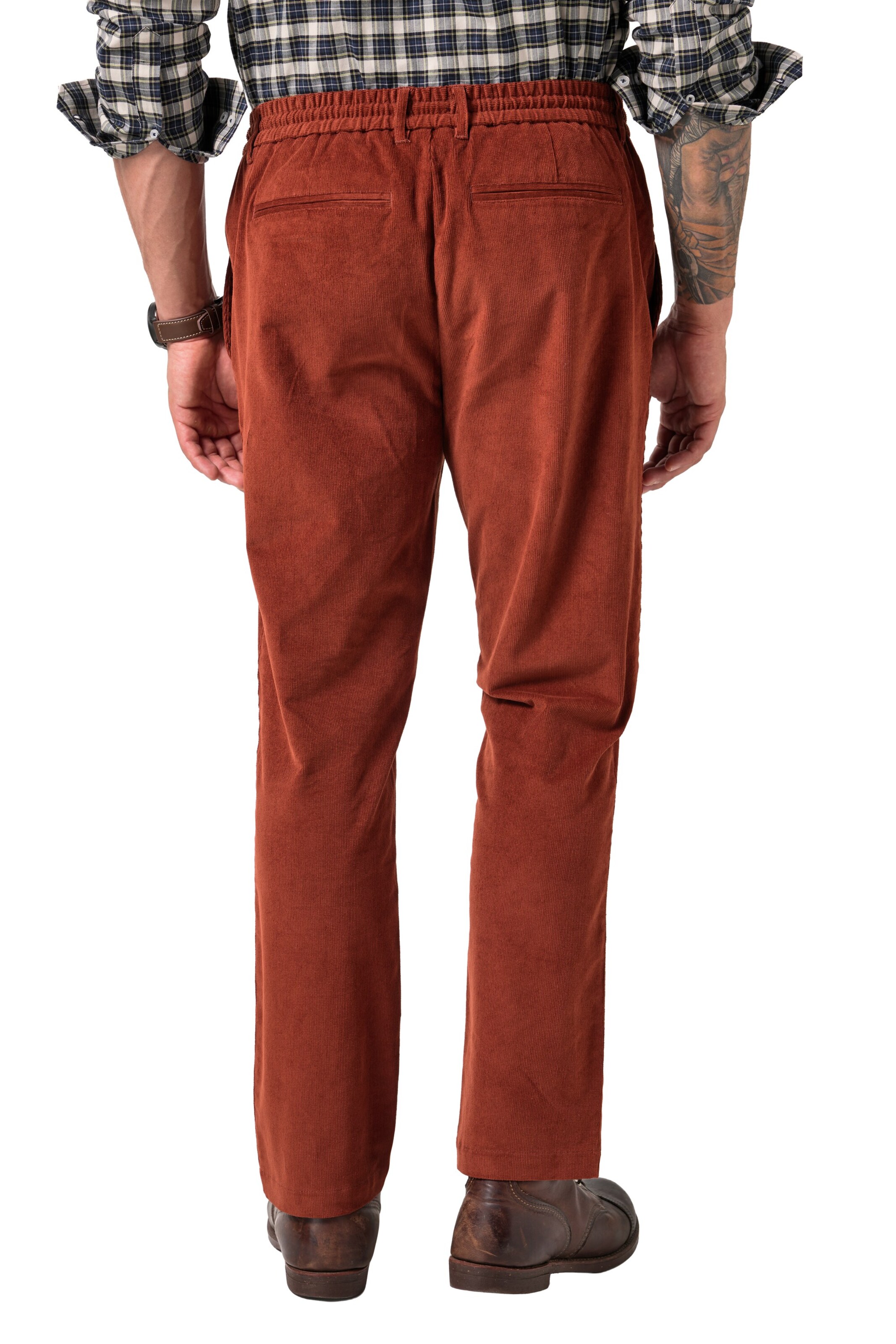 JP1880 Regular Bandplooibroek in Bruin