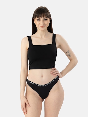 LEAFLETIC Broekje 'Leafletic Mid Rise Brazilian' in Zwart: voorkant