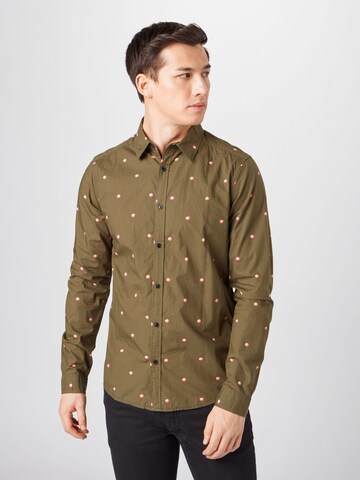 SCOTCH & SODA Slim Fit Hemd in Beige: Vorderseite