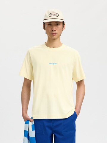 SELECTED - Camiseta 'SLHElias' en amarillo: frente