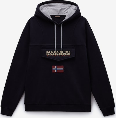 NAPAPIJRI Sweater majica 'Burgee Wint 4' u šampanjac / tamno plava / tamno crvena / crna, Pregled proizvoda