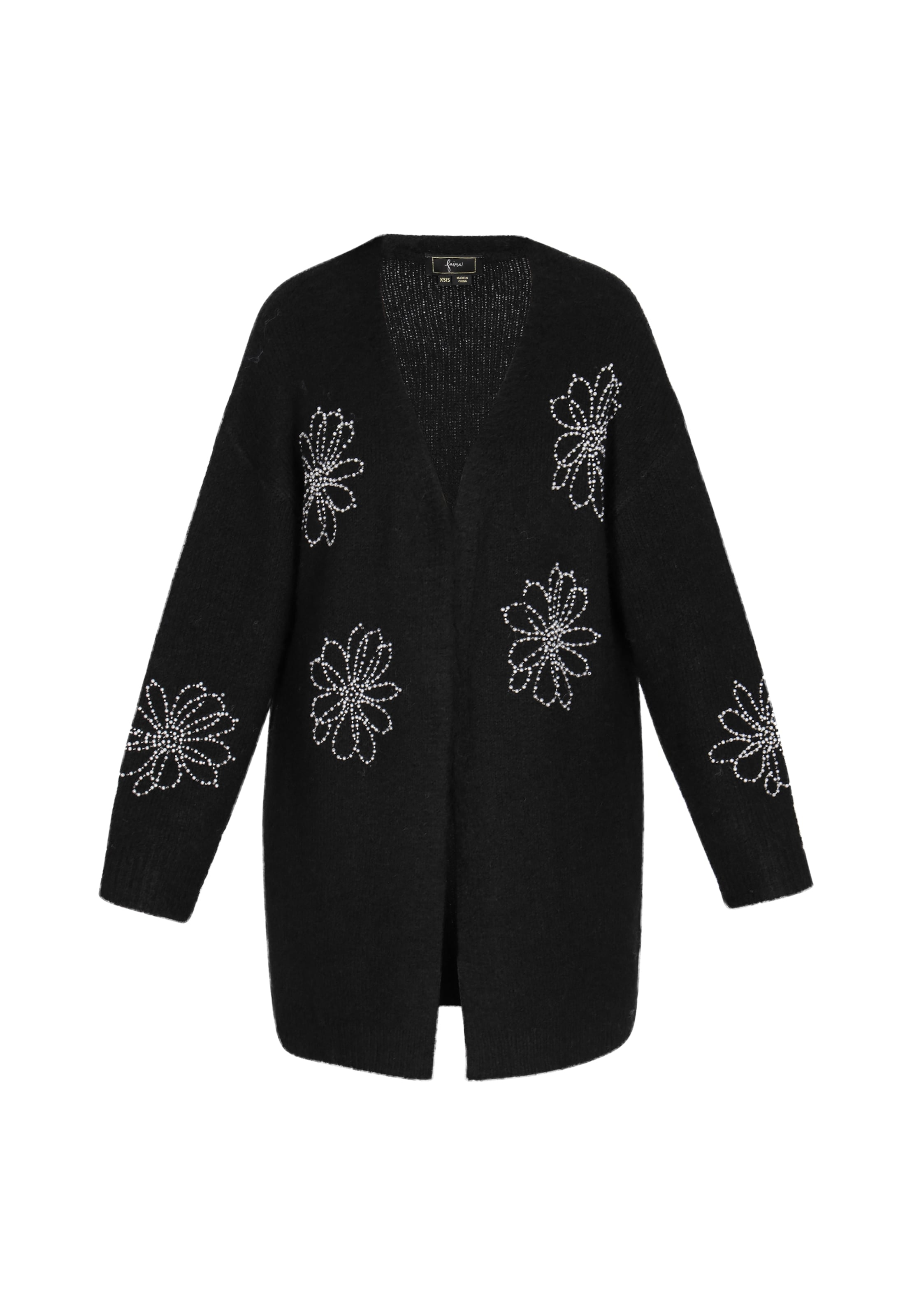 faina Płaszcz z dzianiny w kolorze czarny: przód