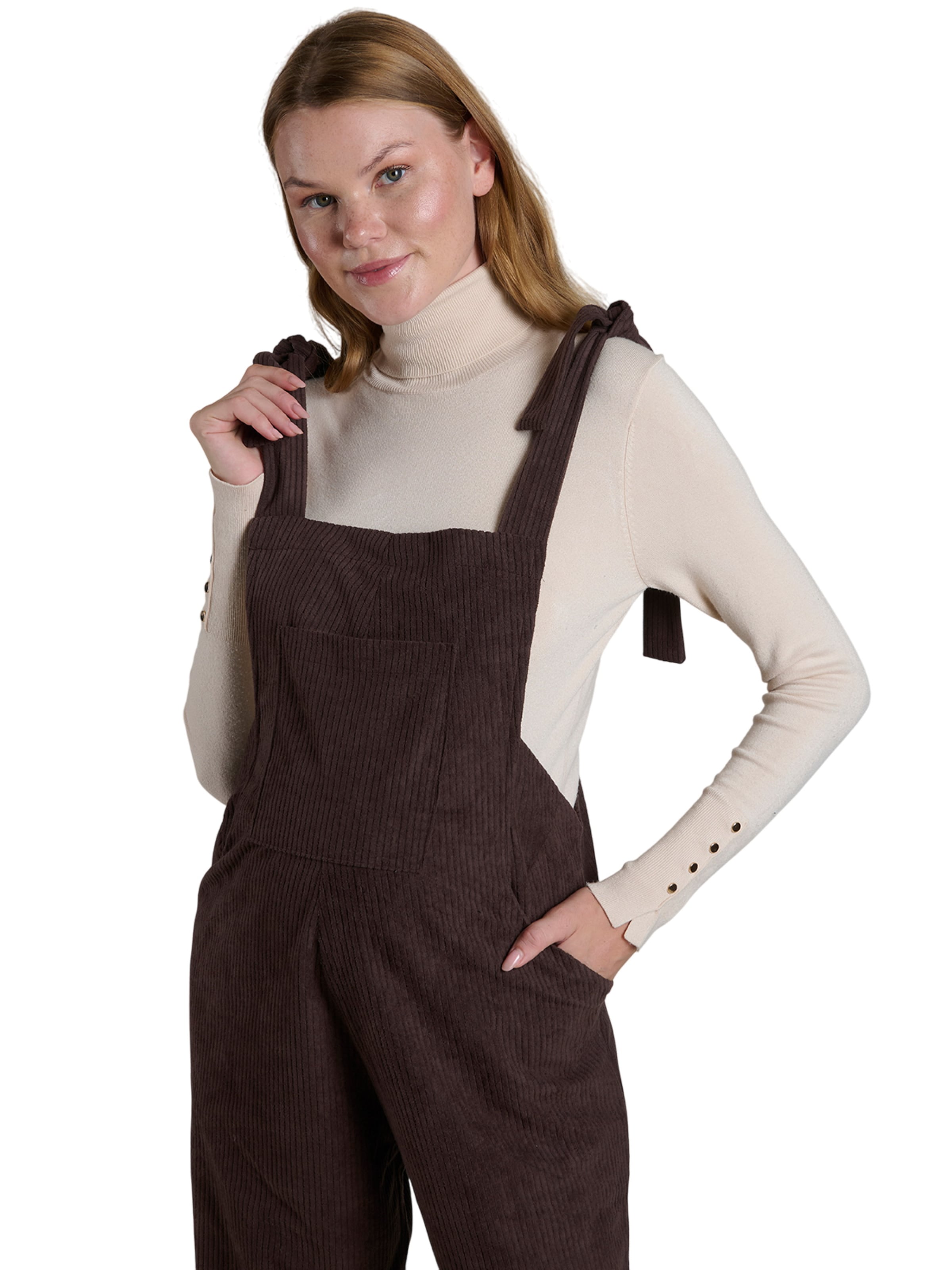 LYN MAMA Regular Overalls in Brown