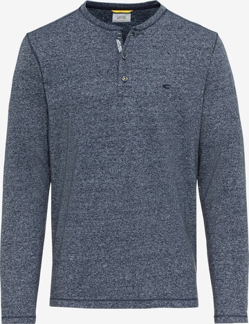 CAMEL ACTIVE Langarm Henleyshirt aus nachhaltigen Baumwollmix in Blau: predná strana