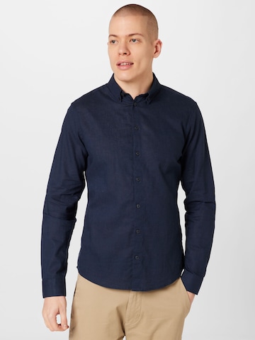 Casual Friday Regular fit Button Up Shirt 'Anton' in Blue: front