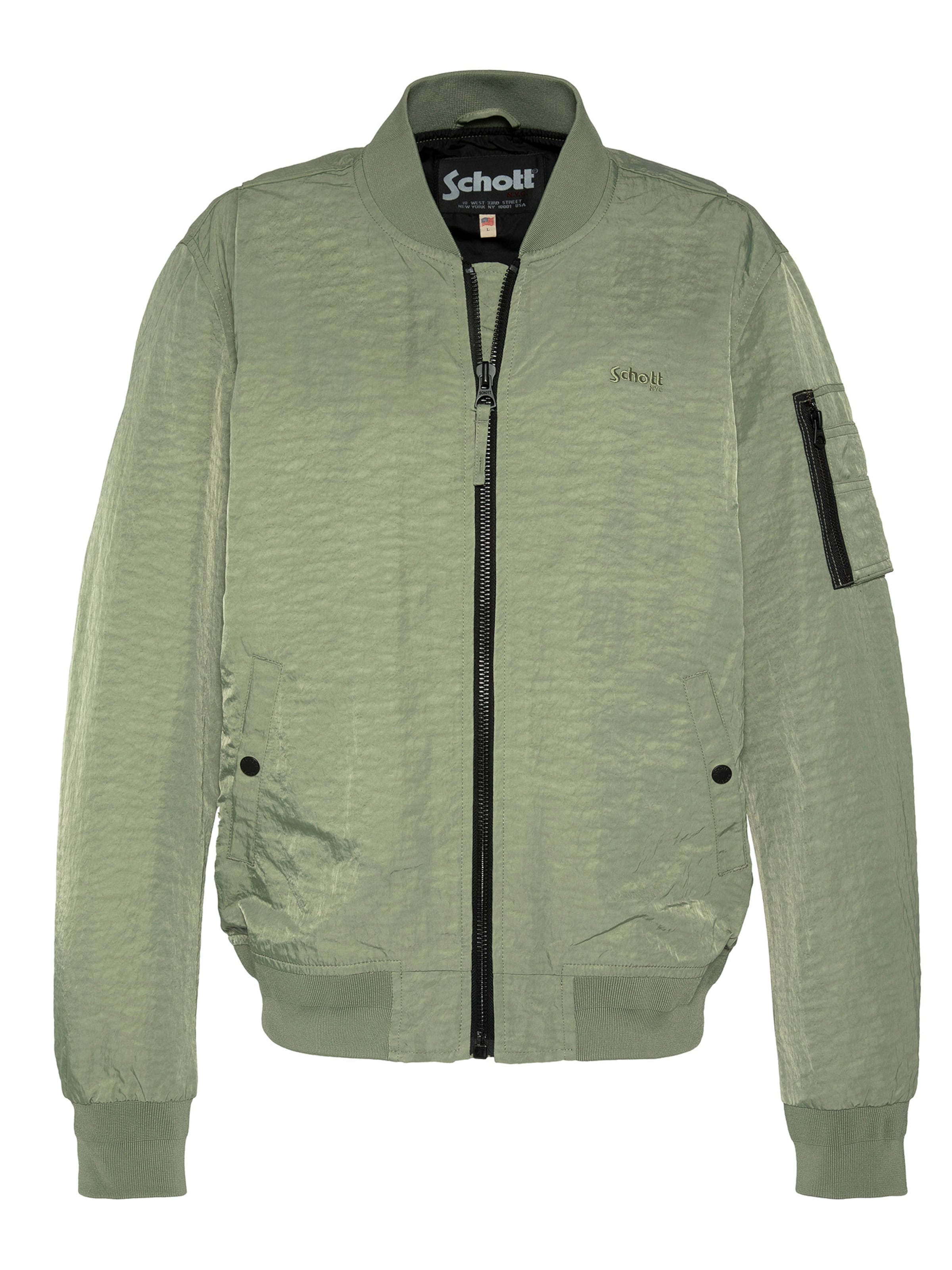 Manteau mi-saison Schott NYC en vert : devant