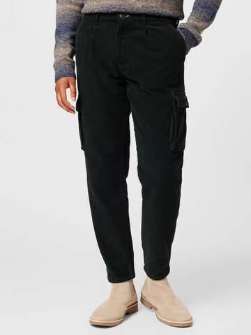 COLOURS & SONS Tapered Cargo Pants in Black: front