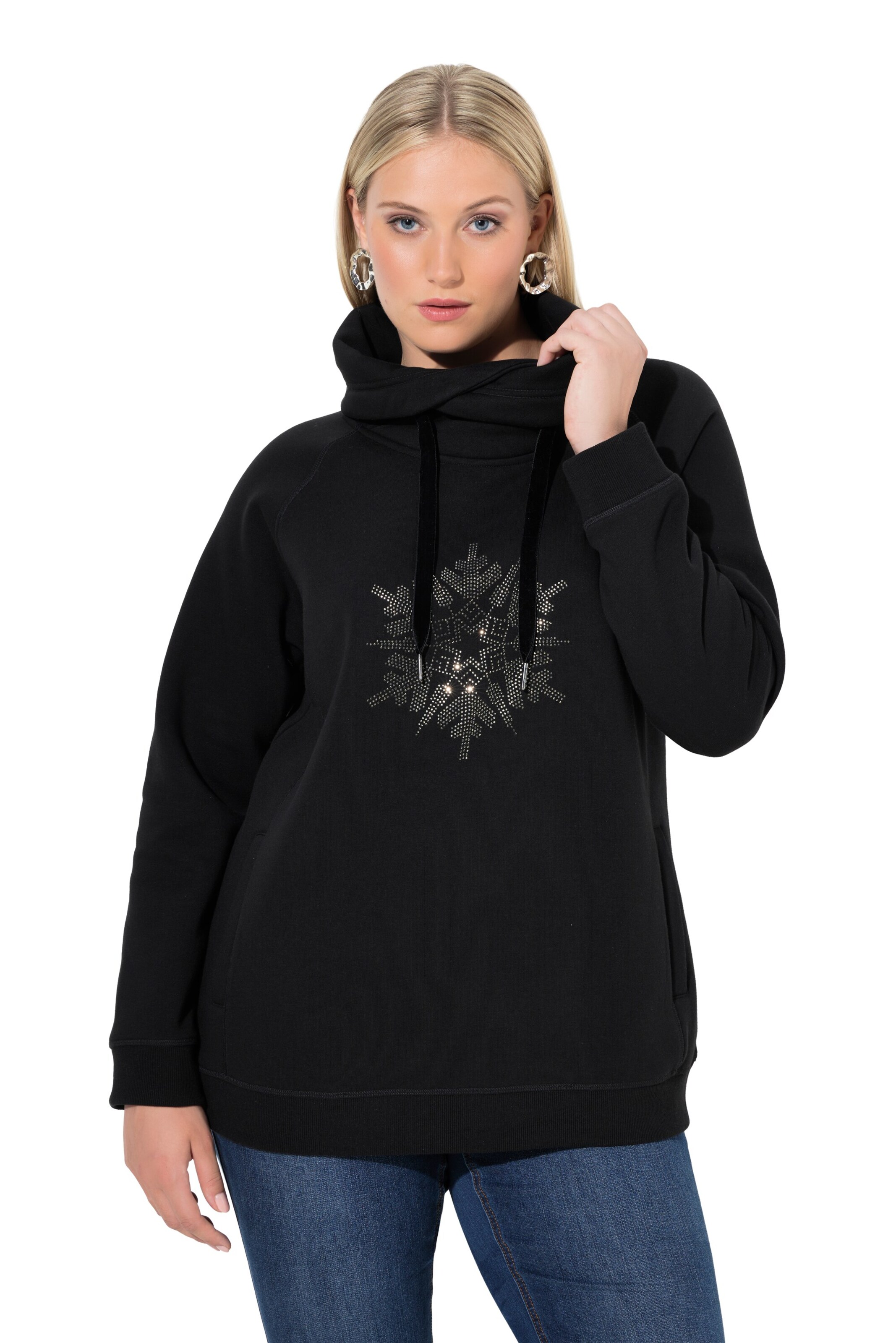Ulla Popken Sweatshirt in Black: front