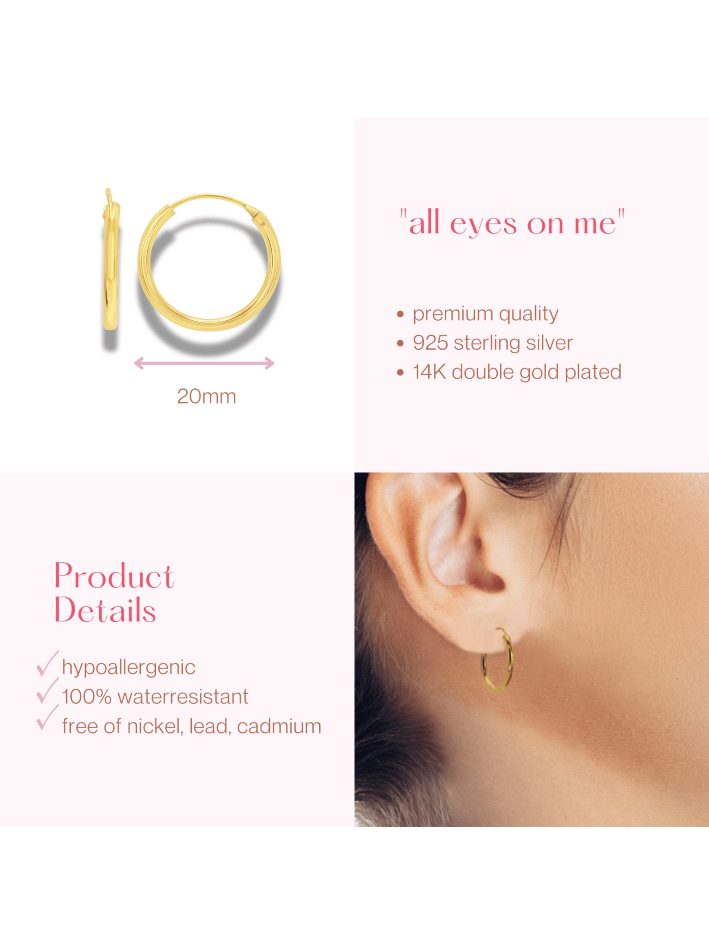 ARS-ARGENTI Ohrringe 'ALL EYES ON ME - Creolen'‌‌‌‌‌‌‌‌ in Gold