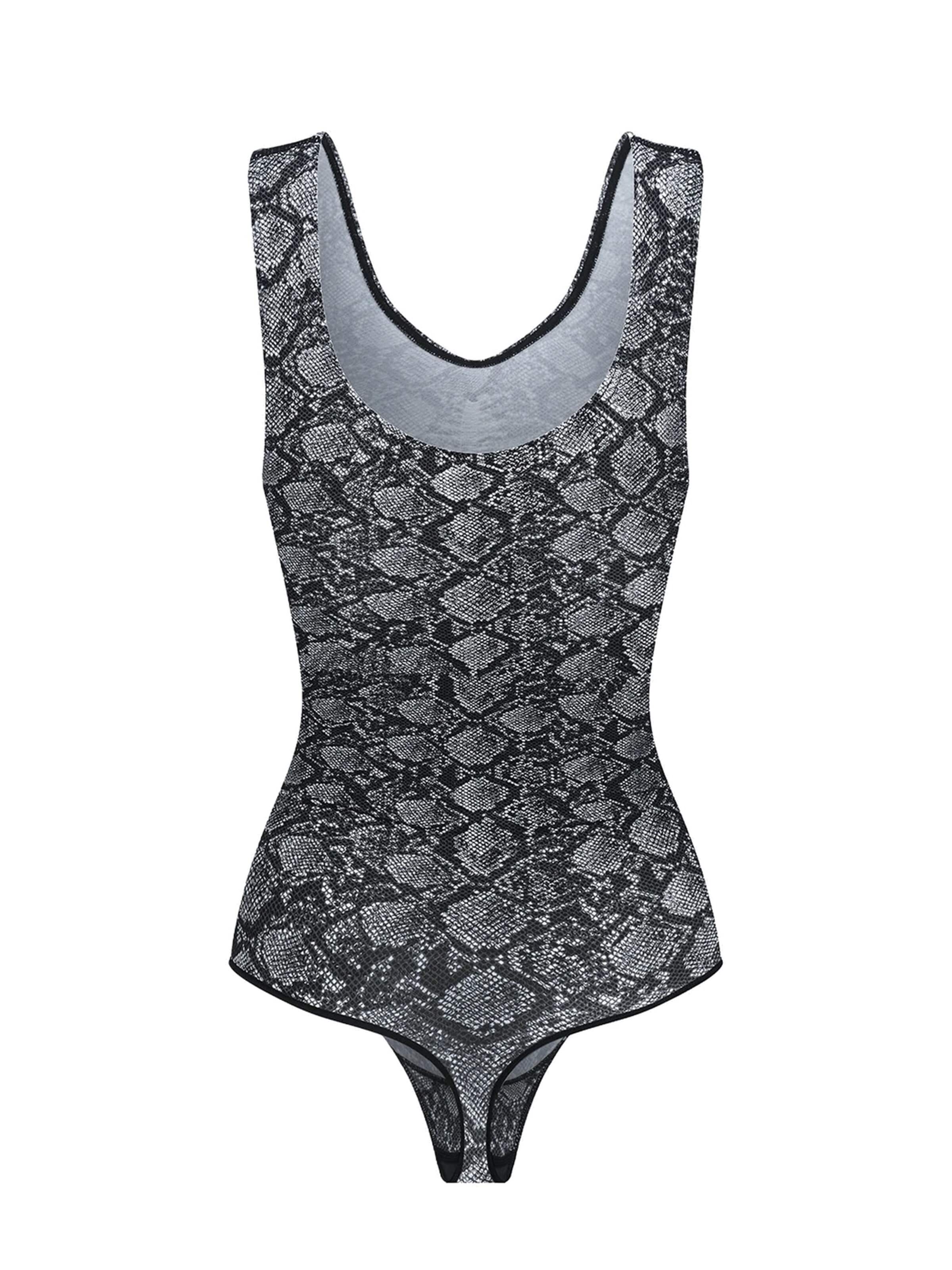 cfab (formerly creamy fabrics) Shapingbody 'Tank Bodysuit Sculpting Shapewear mit String'‌‌‌‌‌‌ in Grau: Vorderseite