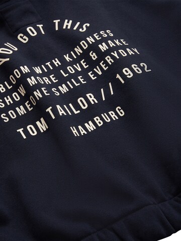 TOM TAILOR Zip-Up Hoodie in Blue