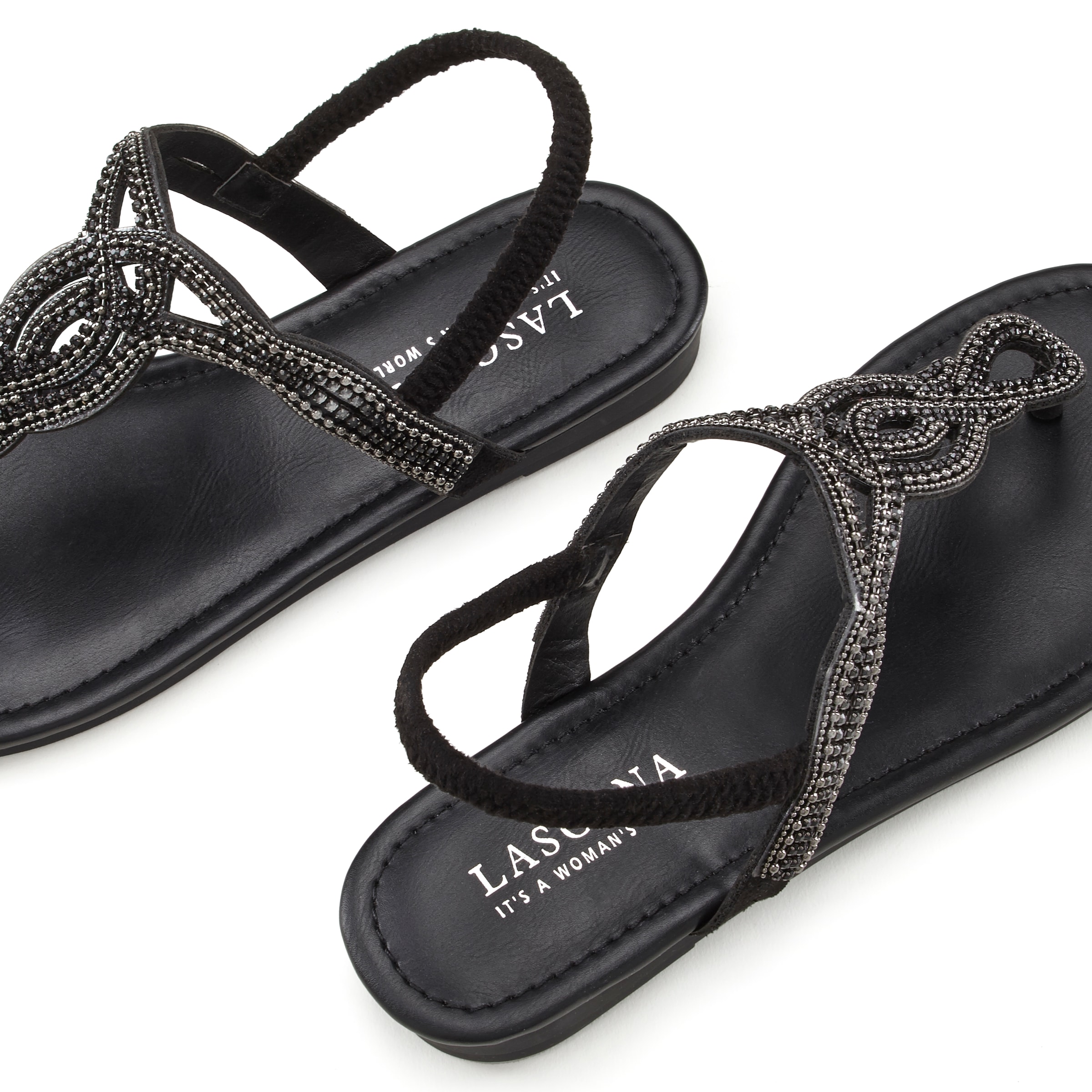 LASCANA Сандали в черно