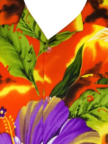 King Kameha Shirt 'Big Flower' in Orange