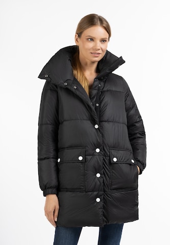 DreiMaster Maritim Winter Coat in Black: front