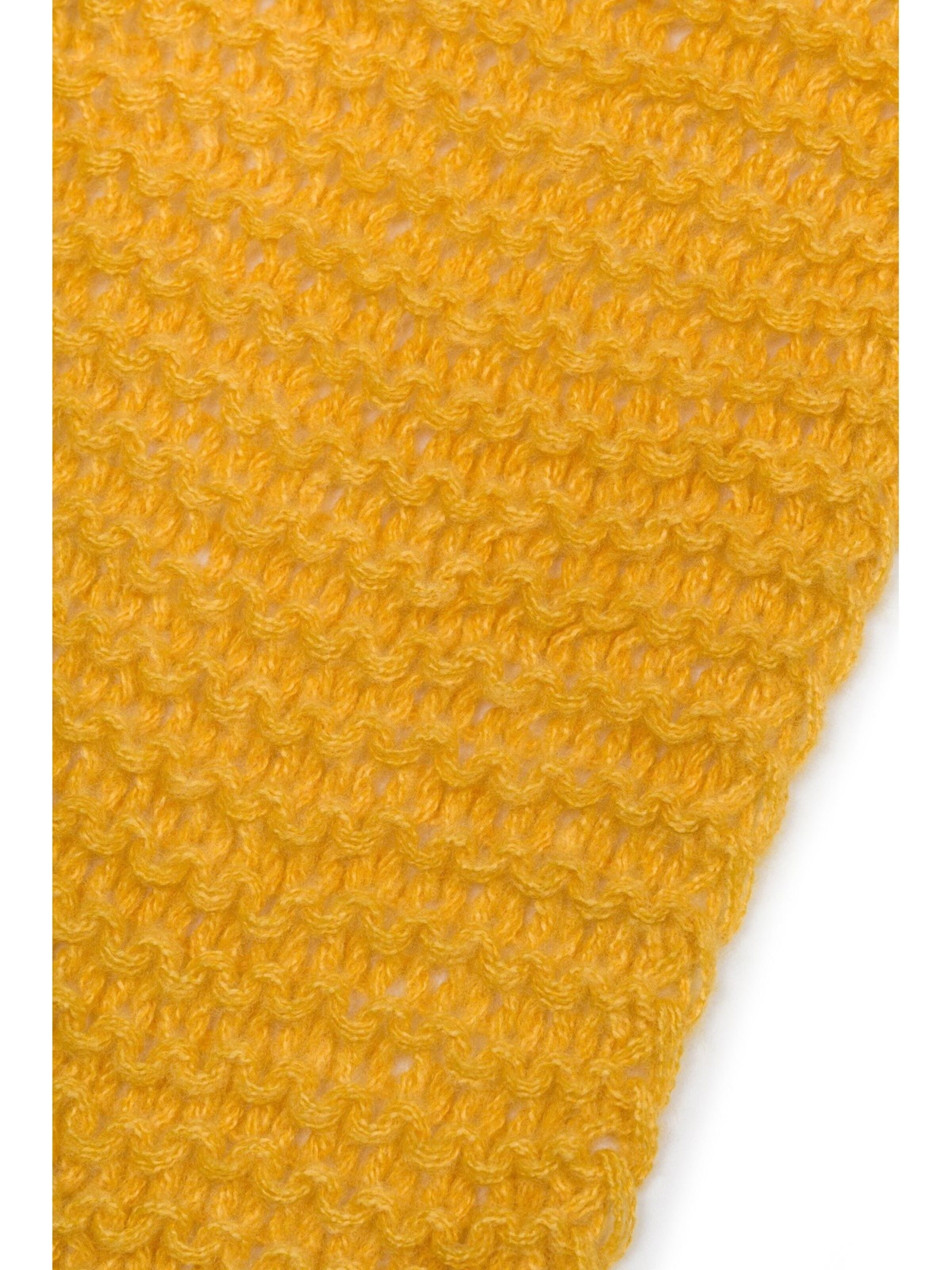 styleBREAKER Schal 'Langer Strick Schal mit Wellen Strickmuster'‌‌‌‌‌‌‌‌ in Gelb