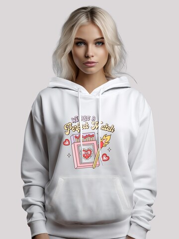 Sweat-shirt 'We Are A Perfect Match Love' F4NT4STIC en blanc
