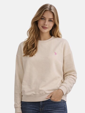 U.S. POLO ASSN. Sweatshirt in Beige: voorkant