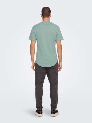 Only & Sons Regular fit Μπλουζάκι 'Matt' σε πράσινο
