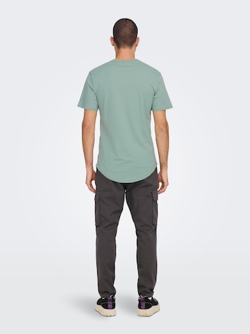 Only & Sons Regular Fit T-Shirt 'Matt' in Grün